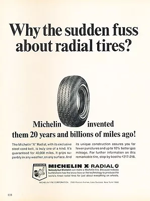 1969 Michelin X Radial Tire - Classic Vintage Advertisement Car Ad J18 • $6.84