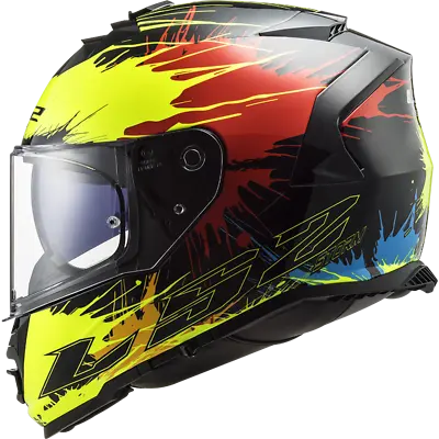£149.99 • Buy Ls2 Ff800 Storm Dual Visor Acu Gold Full Face Motorbike Crash Helmet Drop Yellow