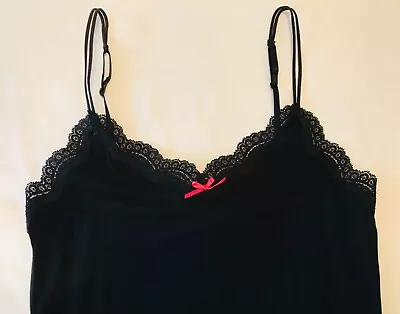 BNWT La Senza Soft Touch Black Strappy Lace Edge Camisole Cami - Size 10 • £3.50