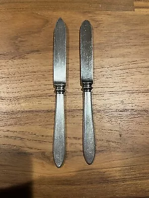 Pair Of 1884 J. RUSSELL & CO 12 Knives Silver Handles 6” • $12.50