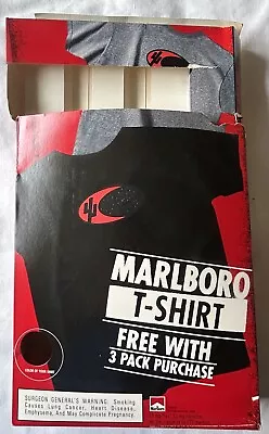 Marlboro Cigarettes Black 90’s XL T-shirt Promo.  100% Cotton In Original Box. • $24.99