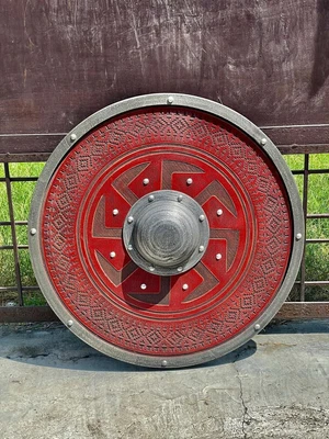 £132 • Buy Medieval Round Battle Warrior Viking Shield Battle-Ready Shield Wooden Shield