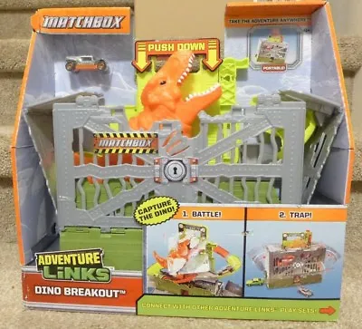 NIB Matchbox Adventure Links DINO BREAKOUT Dinosaur Car Playset  • $87