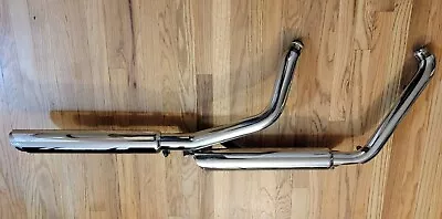 Vance And Hines 07-10 Harley FXST Softail Exhaust Header Twin Slash Cut Slip Ons • $279