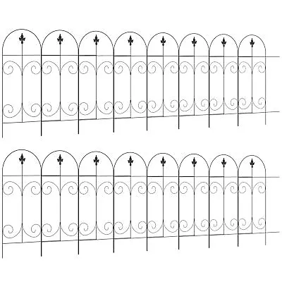 Outsunny Decorative Garden Fencing 16PCs 44in X 25ft Metal Border Edging • £117.99