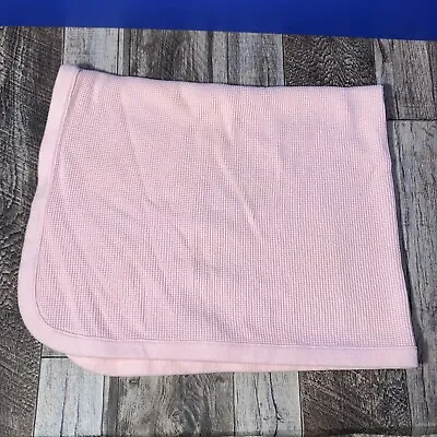 Vintage Garanimals Baby Blanket Pink Thermal Waffle Weave Lovey Cotton 25x28 • $12.09