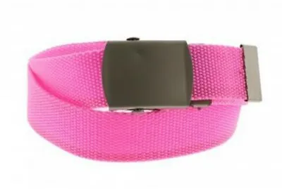 Unisex Neon Pink Novelty Fancy Dress Canvas Belt Adjustable One Size New  • £5.99