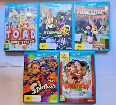 Nintendo_Wii_U_Game_Lot_Donkey_Kong_Splatoon_Captain_Toad_StarFox_Minecraft • $75