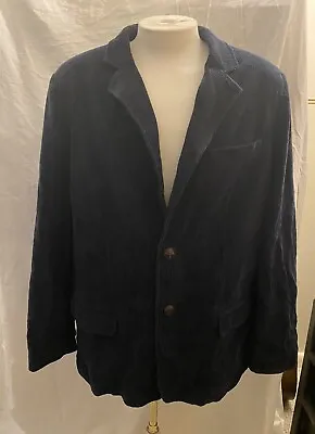 L.L. Bean Men's Navy Corduroy Blazer With Brown Elbow Patches 48 Reg • $35