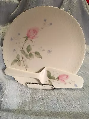 Mikasa Cake Plate & Matching Server “April Rose” • $32