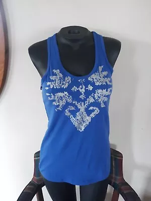 THE BALANCE COLLECTION BY MARIKA Blue Tank Top W/Gray Tribal Graphic Sz S • $4