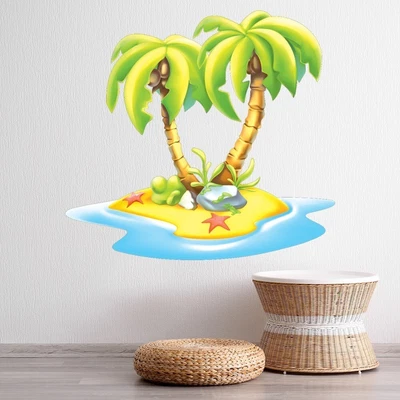 Desert Island Palm Tree Wall Sticker WS-50774 • $34.07