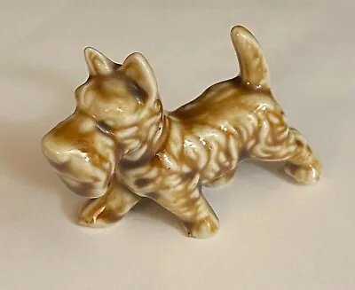 Japan Signed Miniature Schnauzer Terrier Dog Vintage Porcelain Figurine • $7.99