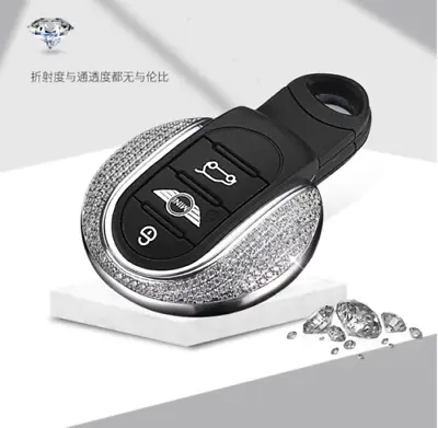 Crystal Key Fob Case Key Chain Holder Cover For Mini Cooper F55 F56 F60 F54 F57 • $35.59