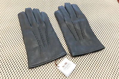 $148 Coach Men's 100% Cashmere Lined Deerskin Leather Gloves Size Small BLACK • $49.95