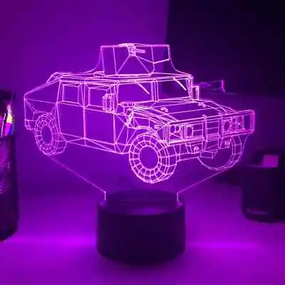 LED Night Light Desk Lamp  3D Kids Home Decor Art Hologram Military Vehicle • $39.59