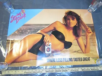 Miller Lite Beer Poster Vintage 90s Spring Break Daytona Beach 1990 Bikini Model • $29.99