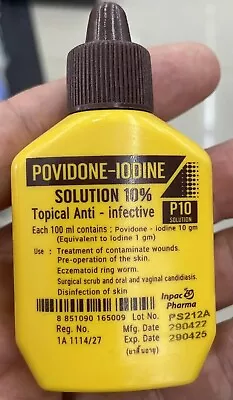 Povidone Iodine Solution 10% - 30ml Fresh Wound Treatment First Aid Medical  • £16.19