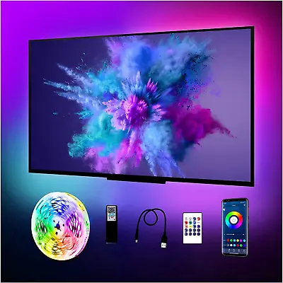 LED Strip Lights For TV 65-75 Inch 15Ft TV LED Backlight Bluetooth Color Chang • $12.08