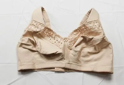 Miss Mary Women's Wireless Unlined Broderie Anglaise Bralette LB3 Beige Size 40D • $22.49