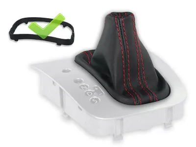 FOR VW GOLF 6 VI Automatic DSG GEAR SHIFT BOOT GAITER LEATHER STITCH RED + FRAME • $35.99