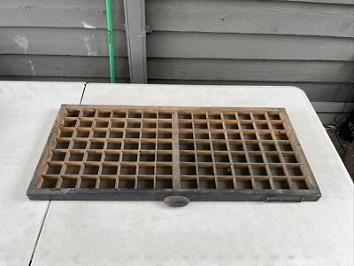 $90 • Buy Authentic Vintage Wooden Letter Press Printers Tray Shadow Box; Collectable