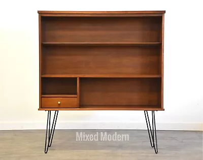 Walnut Mid Century Modern Bookcase • $1350