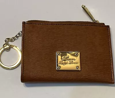 Ralph Lauren Brown Leather Wallet With Identification Keys Holder 4.5” X 3.25” • $38