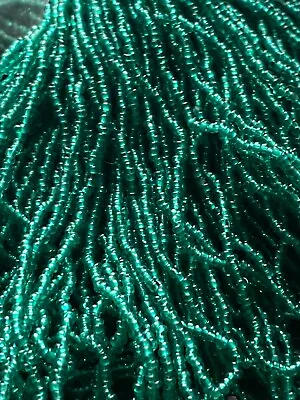 Antique Micro Seed Beads-20/0 Medium To Dark Teal Blue-Green Hanks • $6.25
