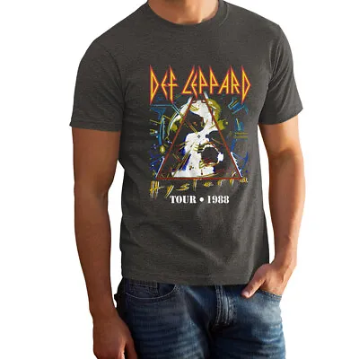 VINTAGE FEEL - Def Leppard 1988 Faded Grey Color Rock Band T-Shirt 101185GG • $18.99