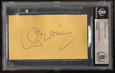 Laurence Olivier Signed Autograph 2x3.5 Cut English Actor & Director BAS Slabbed • £190.91