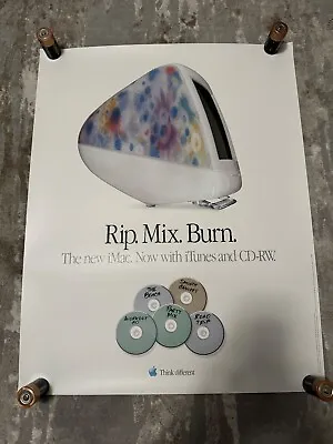 Vintage Apple Computer  Flower Power  IMac  Rip Mix Burn  Launch Poster • $100