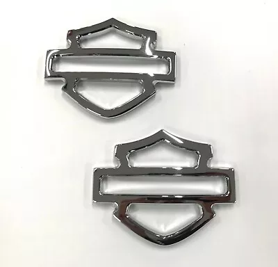 METAL CHROME Harley CVO Custom Metal Tank Emblems Show Chrome Finish (set Of 2) • $84.99