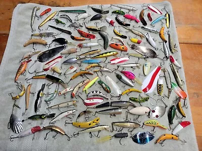 Vintage Fishing Lure Lot Of 100 Lures Some Wooden  • $109.99