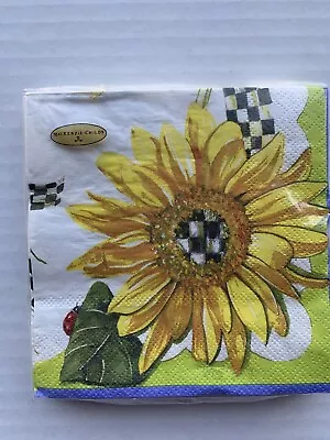 Mackenzie Childs Sunflower Paper COCKTAIL Napkins  Floral • $19.19