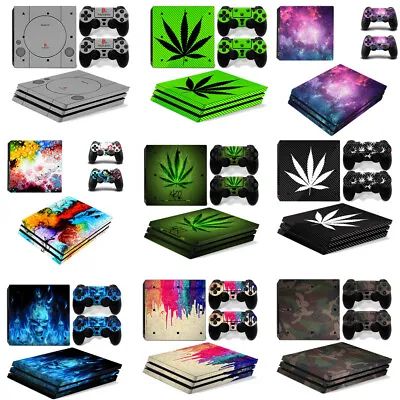 $10.22 • Buy HOT Vinyl Decal Cover Skin Sticker For Sony PS4 Pro Console 2 Controllers Set