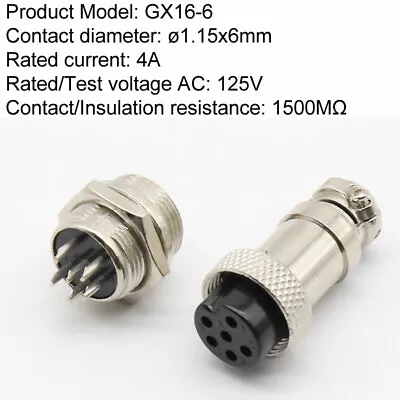 £3.19 • Buy GX16 Aviation Plug + Socket Cable Connector Panel Mount 2-10 Pin M16 Male Female