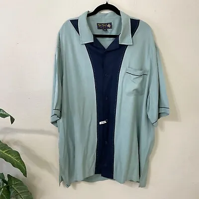 NAT NAST Luxury Originals Men's 100% Silk Button Front Camp Shirt Sz XXL Pocket • $25.49