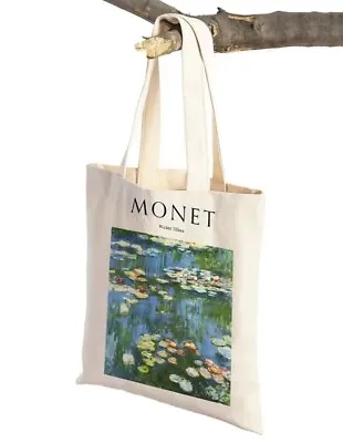 Monet Water Lilies Canvas Tote Bag Carry All National Gallery Museum • $28.50