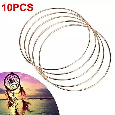 10x 6in Gold Dream Catcher Dreamcatcher Rings Hoops Ring Macrame Craft Hoops Set • £6.89