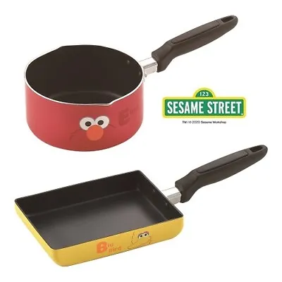 Sesame Street Kitchen Set Egg-fried Frying Pan & Saucepan Big Bird & Elmo • $157.37