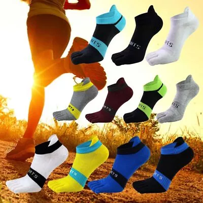 1Pair Men Five Finger Toe Socks Cotton Ankle Casual Sport Low Cut Breathe UK • £4.99