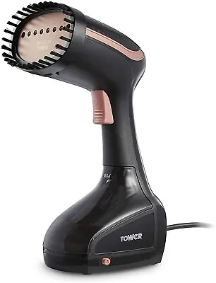 Tower T22014RGB Vertical Handheld Garment Steamer Portable Black & Rose Gold • £14.99