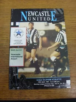 13/04/1991 Newcastle United V Oldham Athletic  (Creased Folded Worn). All UK O • £3.99