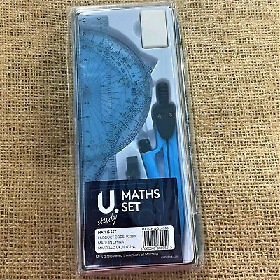 £3.85 • Buy Ustudy Maths Set For Back To School Compass Protractor Rubber Ruler Uni Home 
