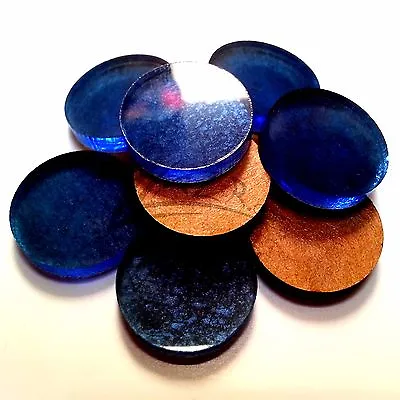 (50) 3/4  X 1/8  BLUE Acrylic Circle Disc Plexiglas Plastics Mini Base (.75 ) • $3.75