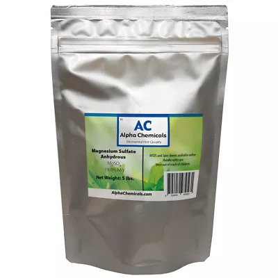 5 Pounds - Magnesium Sulfate - Anhydrous - 19.8% Mg • $9.99