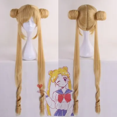 Girls Sailor Moon Cosplay Costumes Wig Tsukino Usagi And Princess Serenity Hair • £23.99