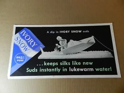 Vintage Advertising Sign / Poster-1930's Ivory Snow Trolley Card- Boating • $65