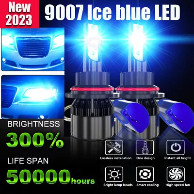 9007 HB5 LED Headlight Bulbs Conversion Kit High Low Beam 8000K Super Ice Blue • $19.97